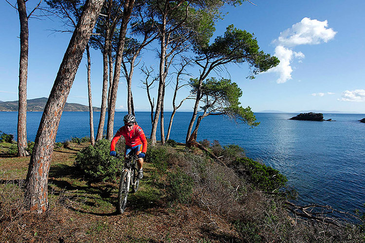 Mountain bike in the hills of Elba Island